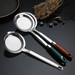 Food-grade frothing spoon 304 stainless steel household oil-skimming foam scoop soup hotpot oil separator magic tool