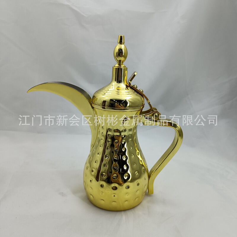 Arabic Dallah Coffee Pot Stainless Steel Polka Dot Teapot Kettle Gold Silver Eagle Beak Hot-Selling Middle Eastern Style Arabic Dallah Coffee Pot Stainless Steel Polka Dot Teapot Kettle Gold Silver Eagle Beak Hot-Selling Middle Eastern Style