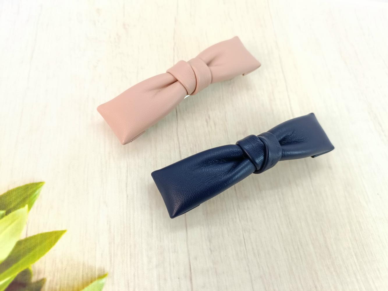 BA230201-PU仿羊皮9x2.3cm泡棉蝴蝶结发夹-I