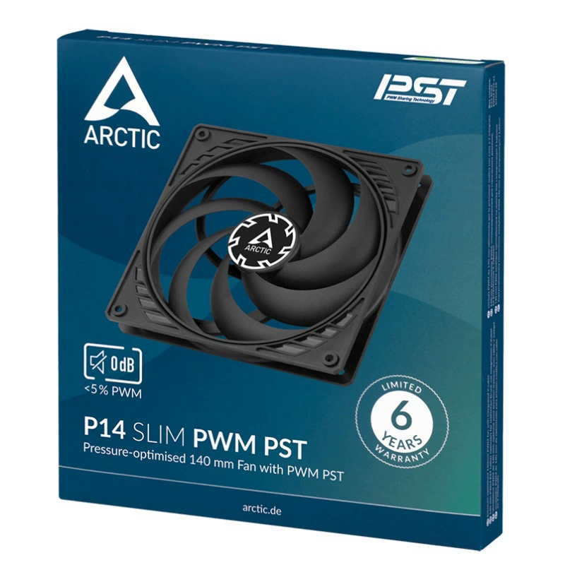 ARCTIC P14 Slim PWM 140 мм ультратонкий корпусной вентилятор PWM 150–1800 об/мин бесшумный