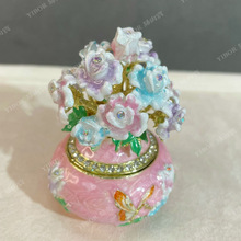 新品金属珐琅彩首饰盒七宝烧手工艺品中古花瓶桌面小摆件装饰礼物