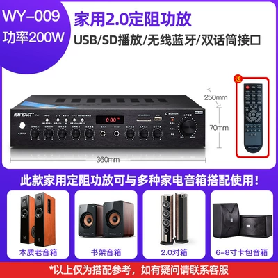 Partition Amplifier Speaker Speaker Amplifier – FM Modulyator - household-fixed-resistance-wy-009-200w-household-20-fixed-resistance-power-amplifier-comes-with-10m-audio-cables
