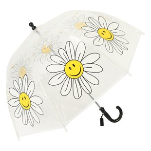 ins Small Fresh Long Handle Transparent Umbrella Ultra Light Anti-pinch Children's Umbrella All-match Cute Baby Photo Umbrella Wholesale