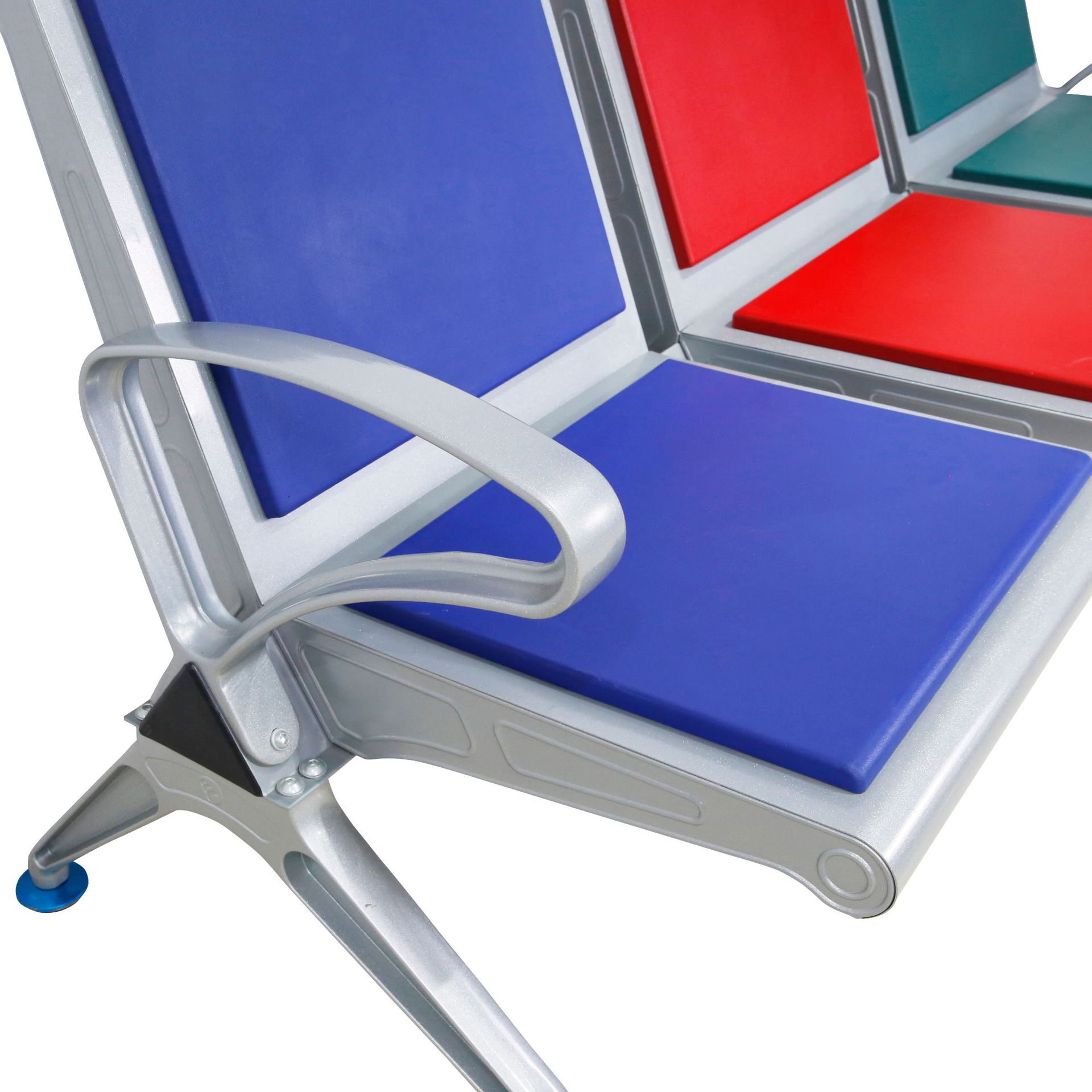 Fábrica al por mayor del aeropuerto estación de autobuses cojín de cuero Silla de fila pública acero laminado en frío esqueleto de metal Hospital infusión Silla de espera