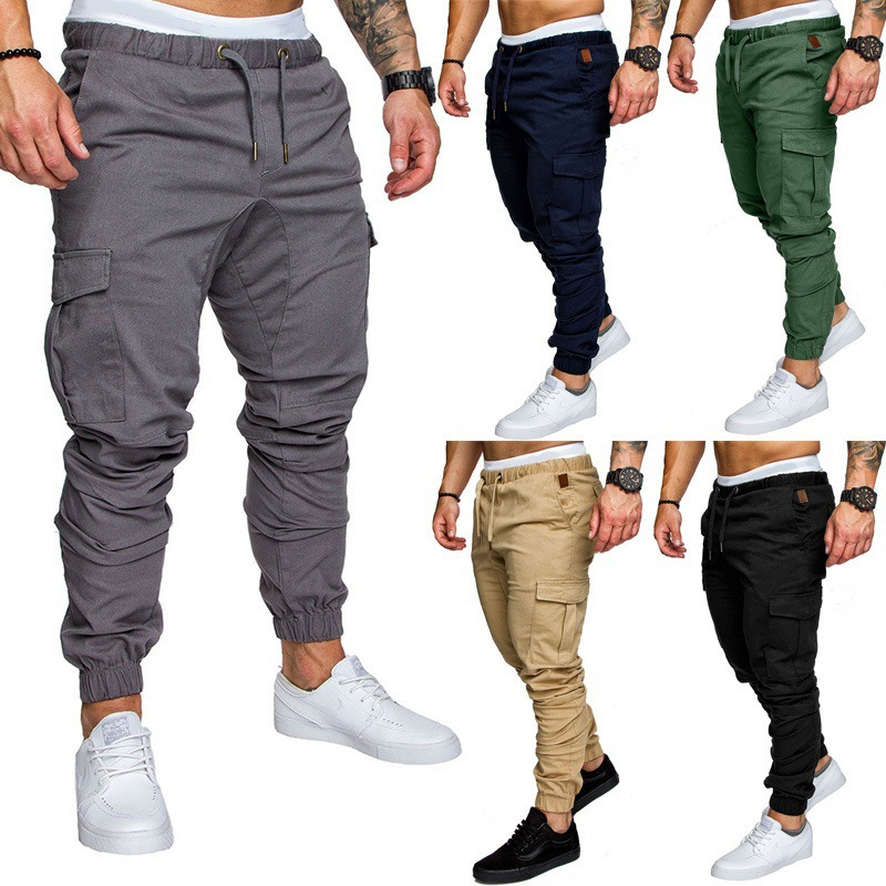 Men s Cargo Joggers Gym Pants Workout Sw...