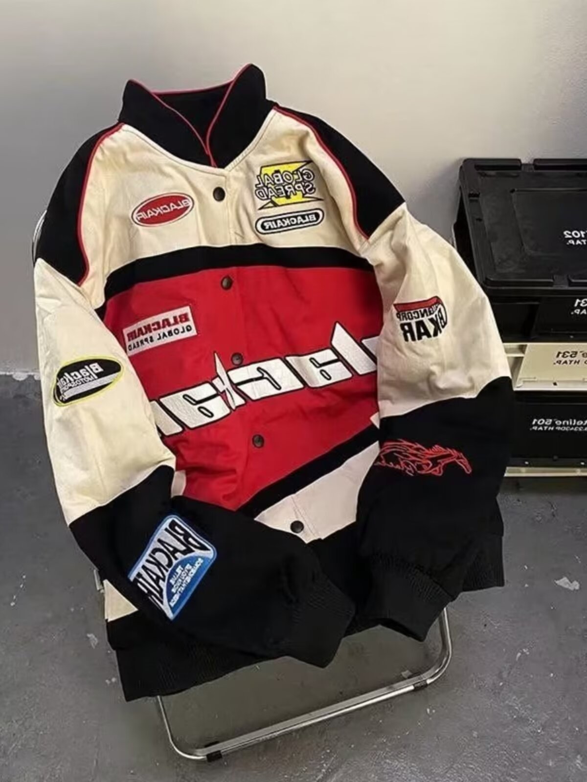 Costum de curse hip-hop de primăvară nou, brodat, High Street, la modă, de brand, pentru motocicletă, costum de baseball, jachetă pentru bărbați_voghion.com