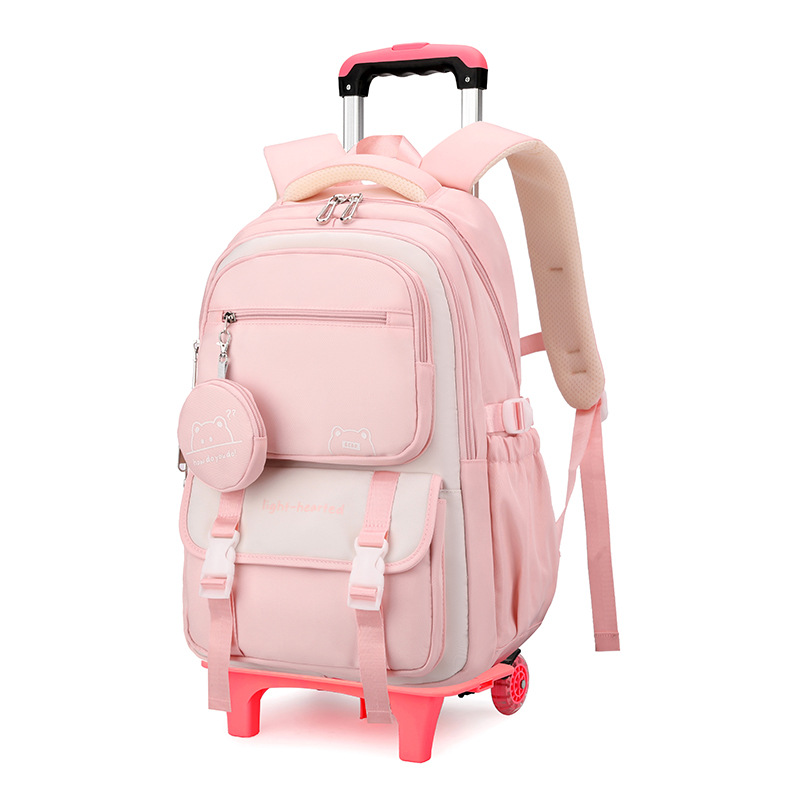 Mochila de tracción de pescado natural para estudiantes de secundaria de nicho multicapa de gran capacidad, mochila de tracción de hombro