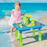 Сестрая детские дети на открытом воздухе инструменты для копания пляжные игрушечные таблицы детское песочное столик игра играет на стол для воды, игра на стол, играющий на стол