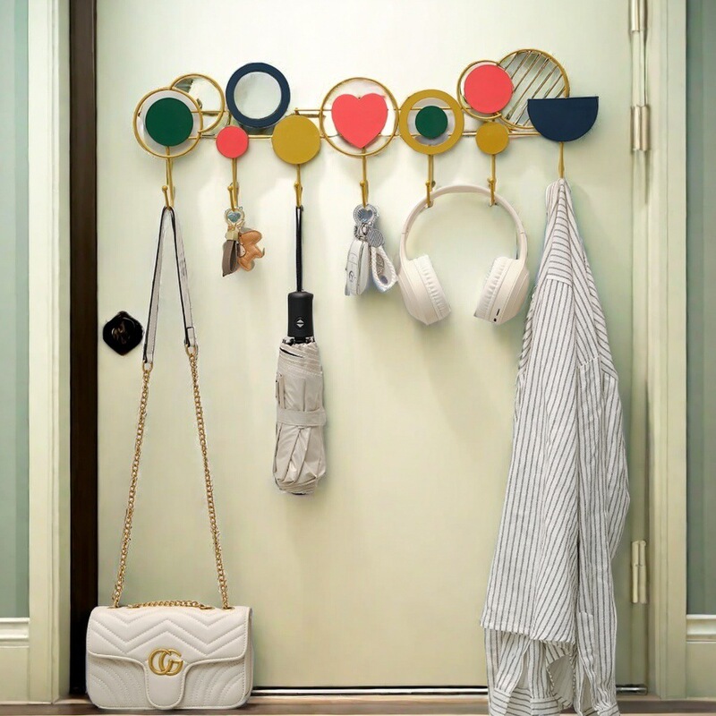 Nordic Design Hooks for Clothes, Coat Hooks for Bedroom, Living Room, and Wall-Mounted Hooks for the Hallway, with Painted Designs