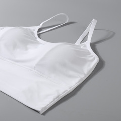 冰絲吊帶內衣固定杯女夏季薄款透氣調節肩帶胸墊純色百搭抹胸裹胸