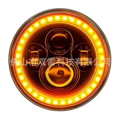 Cross-Border Colorful Led Headlights Ön faralar - wrangler-yellow-7inch-full-circle-headlight-4-beads