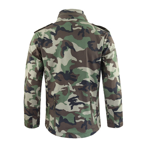 ESDY outdoor soft shell camouflage fleece windproof waterproof hooded jacket for men A008