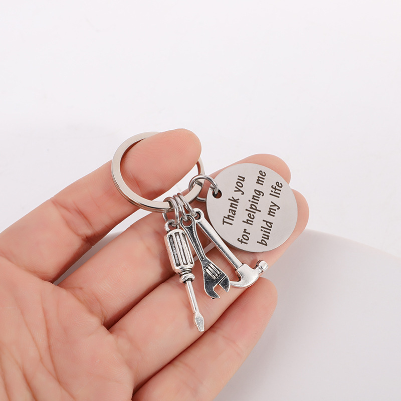European and American new Thank you for me life Father's Day stainless steel keychain European and American new Thank you for me life Father's Day stainless steel keychain