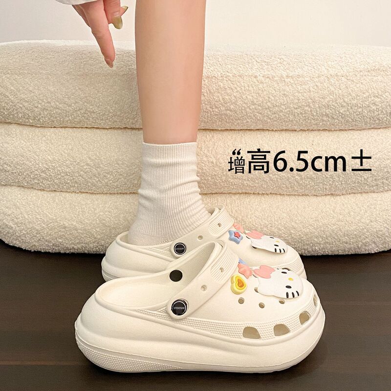 Women's New Summer Thick-Soled Height-Increasing Non-Slip Odor-Resistant Outdoor Casual Travel Clogs 2026