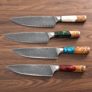 Cross-border foreign trade Damascus steel kitchen knife stainless steel chef knife household vegetable cutter slicing knife in stock