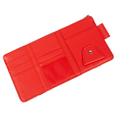 Holder Leather Sun Visor Car – Multimediya və saxlama aksesuarları - red