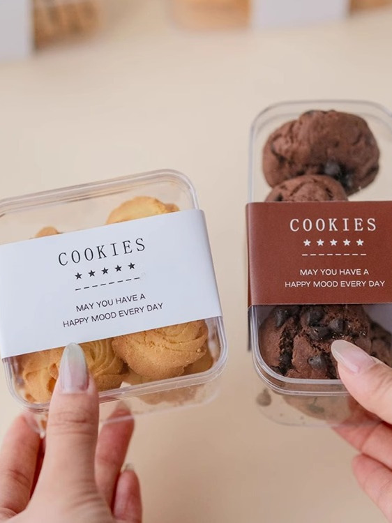 Caja de embalaje de galletas, caja de plástico transparente, arándano horneado, flocos de nieve, frasco pequeño