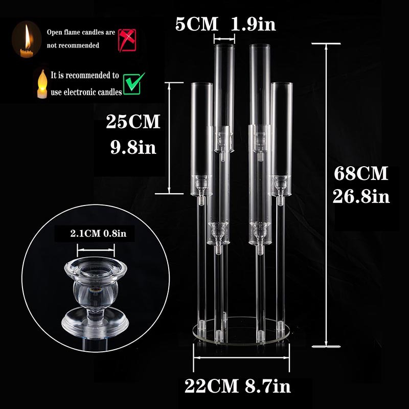 Comercio electrónico transfronterizo para el nuevo acrílico 5-cabeza candelabro boda hotel restaurante occidental fiesta de cumpleaños casa candelabro