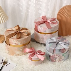 Ins風円形喜糖箱お土産ギフトボックス蝶結び包装ボックス結婚ギフトボックスクリスマスギフトボックス