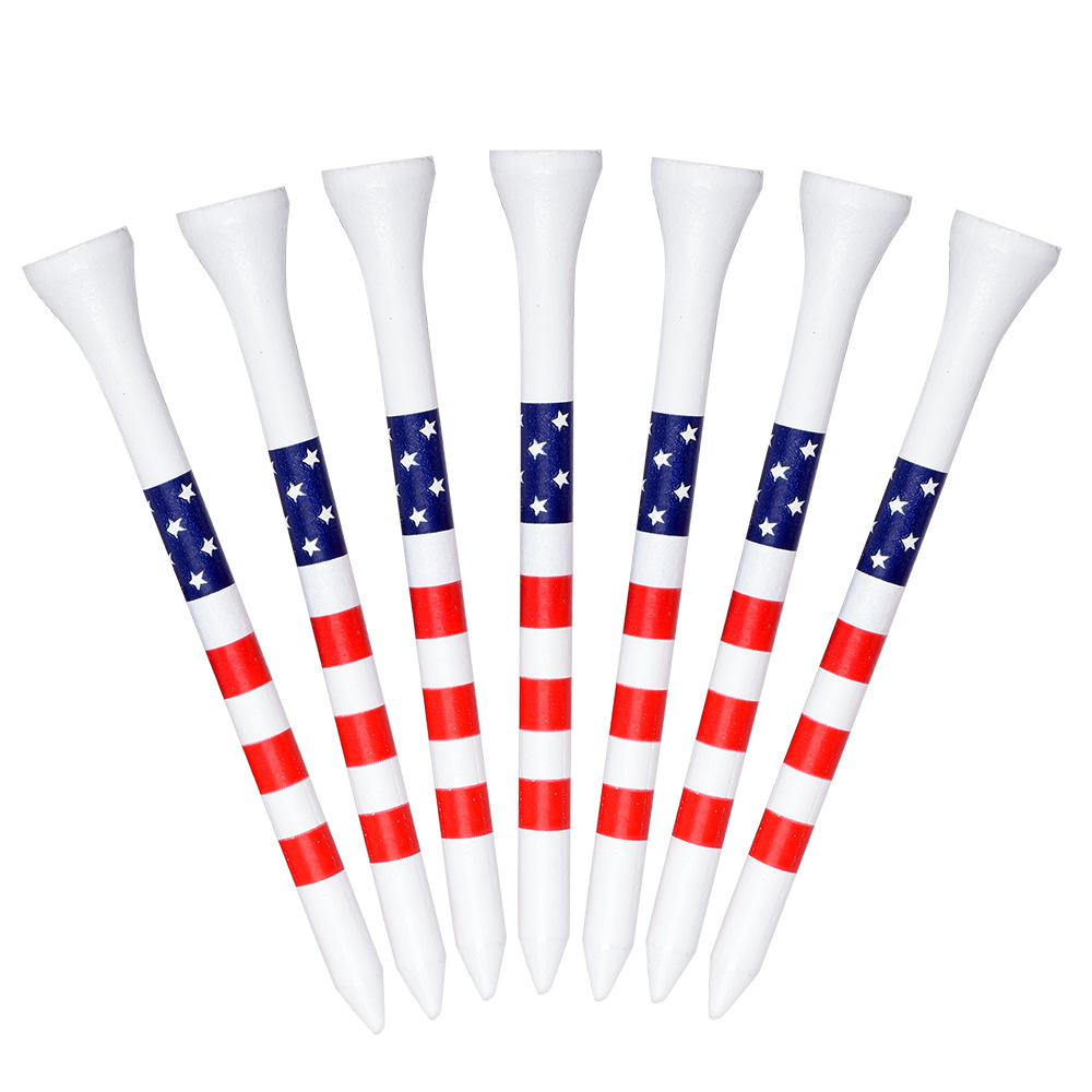 Venta caliente transfronteriza de uñas de golf de bambú tee rayado tee de protección del medio ambiente accesorios de golf