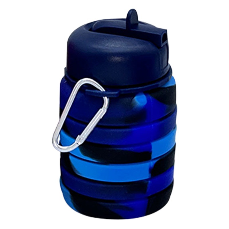 Transfronterizo en stock de silicona de calidad alimentaria plegable taza de agua al aire libre portátil retráctil taza de beber camuflaje creativo hervidor deportivo