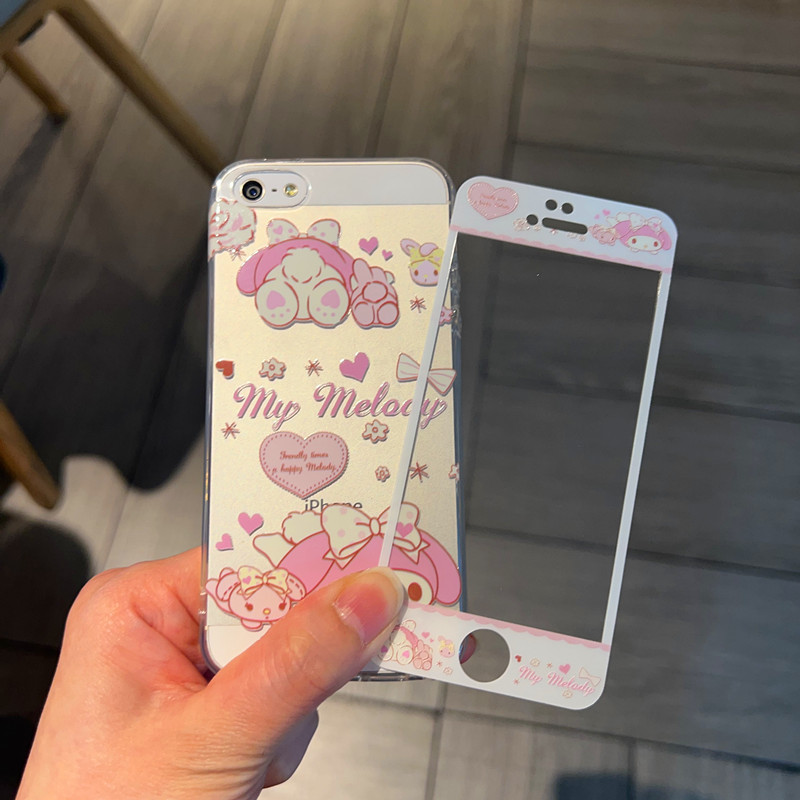 Shell Film suit 4S for Apple 7plus Cute Phone Case iPhone8Plus Cartoon Embossed Color Film 6 Generation 5