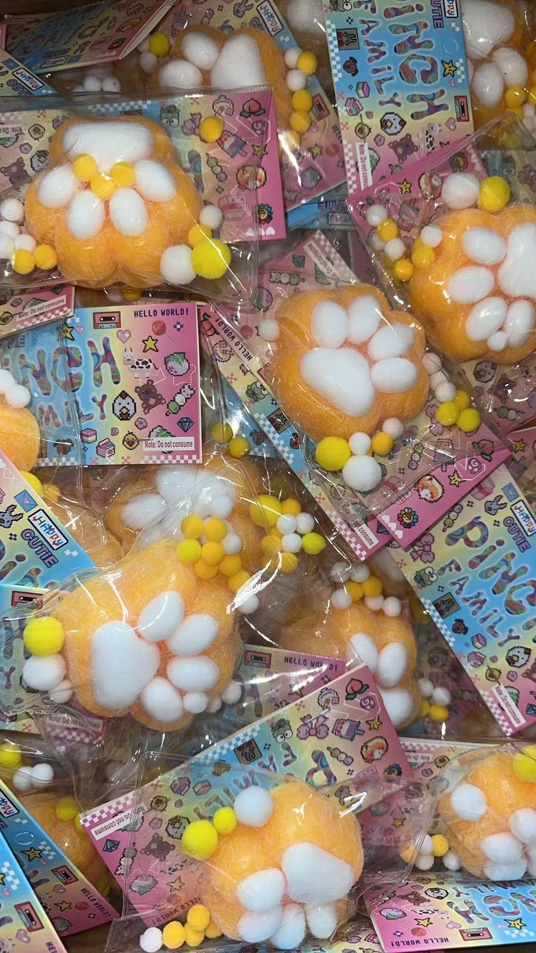 Large flocked cat claw-(yellow)