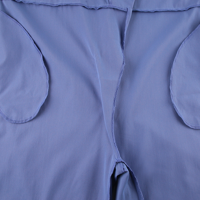 Fashion Solid Color Polyester Full Length Patchwork Casual Pants