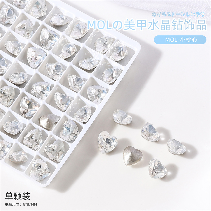 Internet celebridad nueva manicura K9 diamante MOL luz de la luna color mágico de forma especial en punta de diamante mariposa gota de agua corazón torcido clavo de cristal diamante