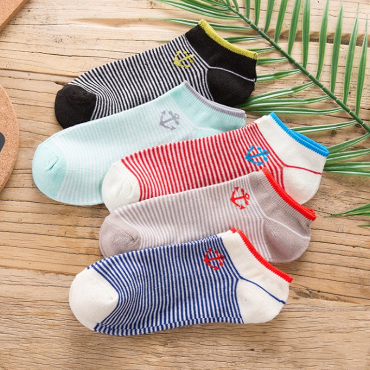 Unisex One-Size-Fits-All Socks, Navy Style Short Socks, Spring and Summer Short-Cut Sweat-Absorbing Low-Cut Shallow Mouth Trendy Socks, Promotional Socks
