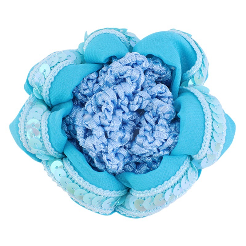 Women's sequined flower handmade hair net ballet dancer hair bibs children's headdress FW-01