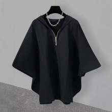 连帽五分短袖t恤男士潮流体恤韩版ins港风宽松学生半袖潮牌情侣装