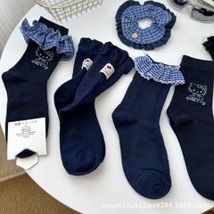 韩系甜酷helloKitty芭蕾风高颜值堆堆袜长袜中筒袜芭蕾风百搭透气