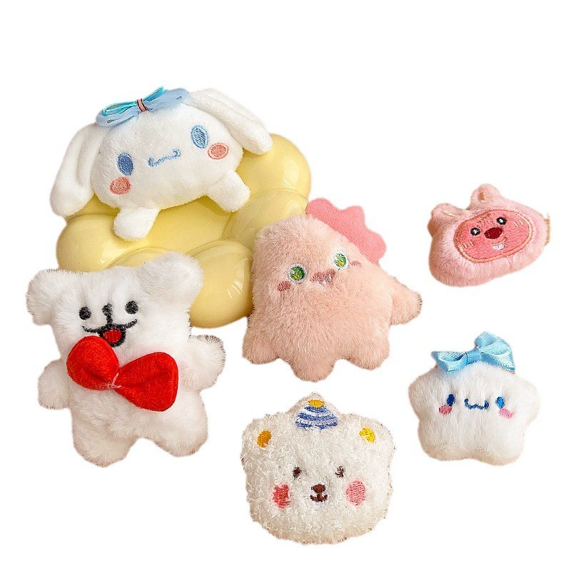Cartoon plush doll, cute creative accessory with accessories, semi-finished product, handmade, wholesale