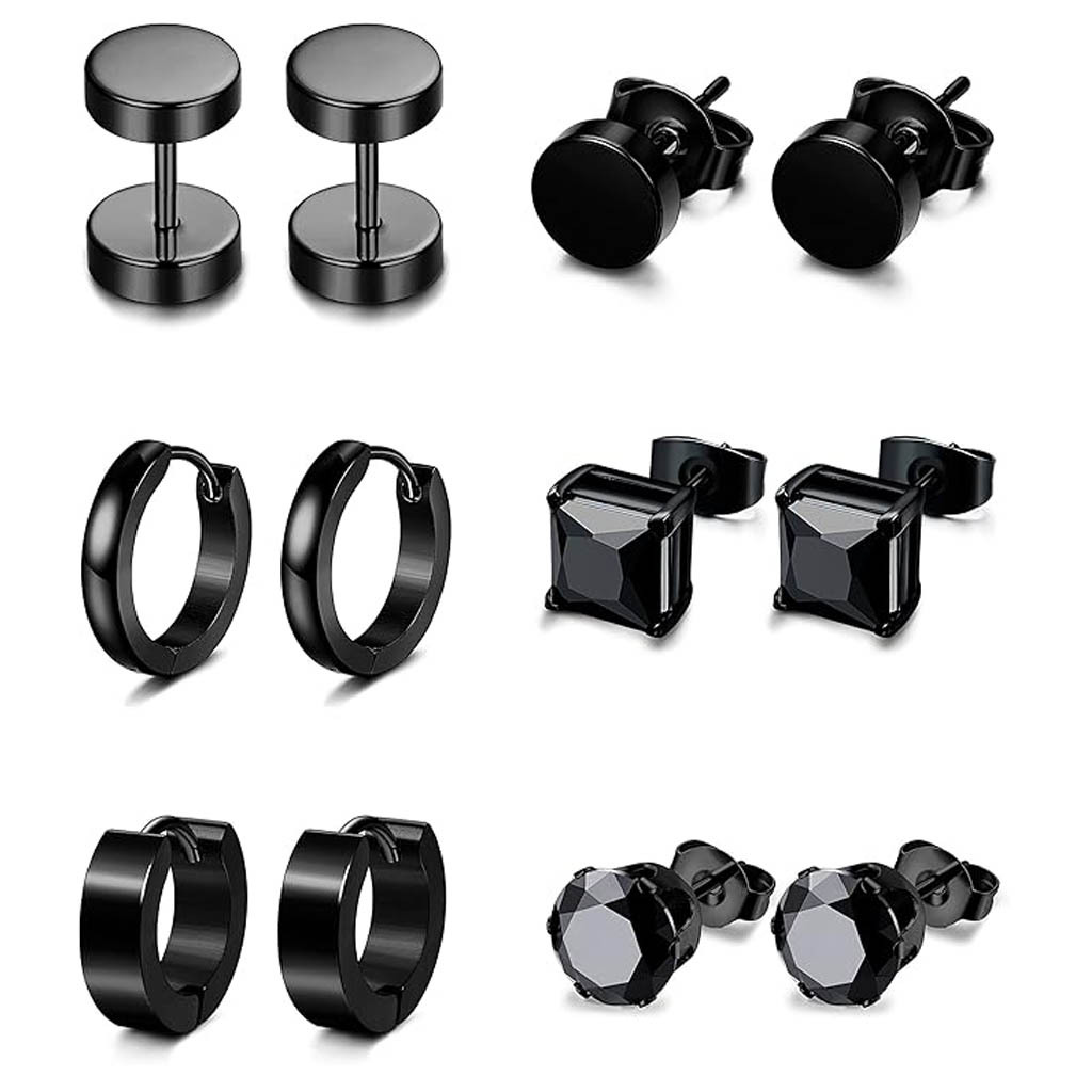 Pendientes de circonita de moda más vendidos de Amazon, aretes, pendientes, juego de aretes de cruz y mancuernas, venta al por mayor de fábrica