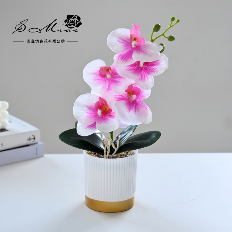 Flores falsas impresión 3D película sensación mariposa orquídea bonsai simulación decoración interior creativa simulación maceta plantación verde