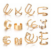 Brand fashionable set, earrings, ear clips, European style, no pierced ears