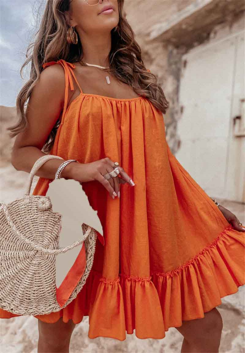 Regular Dress Dresses Type Wholesale Women's Simple Style Solid Color Daily Strap Sleeveless Regular Dress