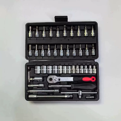46-Piece Socket Wrench Set Mühərrik tənzimləmə alətləri - 46pc-black-box-model