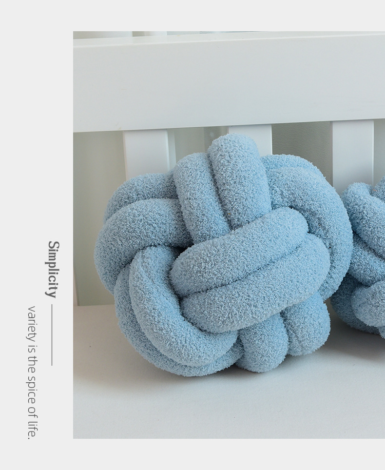 Handwoven Knotted Ball Pillow Image 7