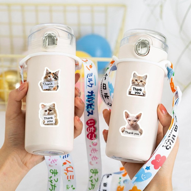 1000pcs Cute Dog & Cat Thank You Stickers可爱狗和猫感谢贴纸|undefined