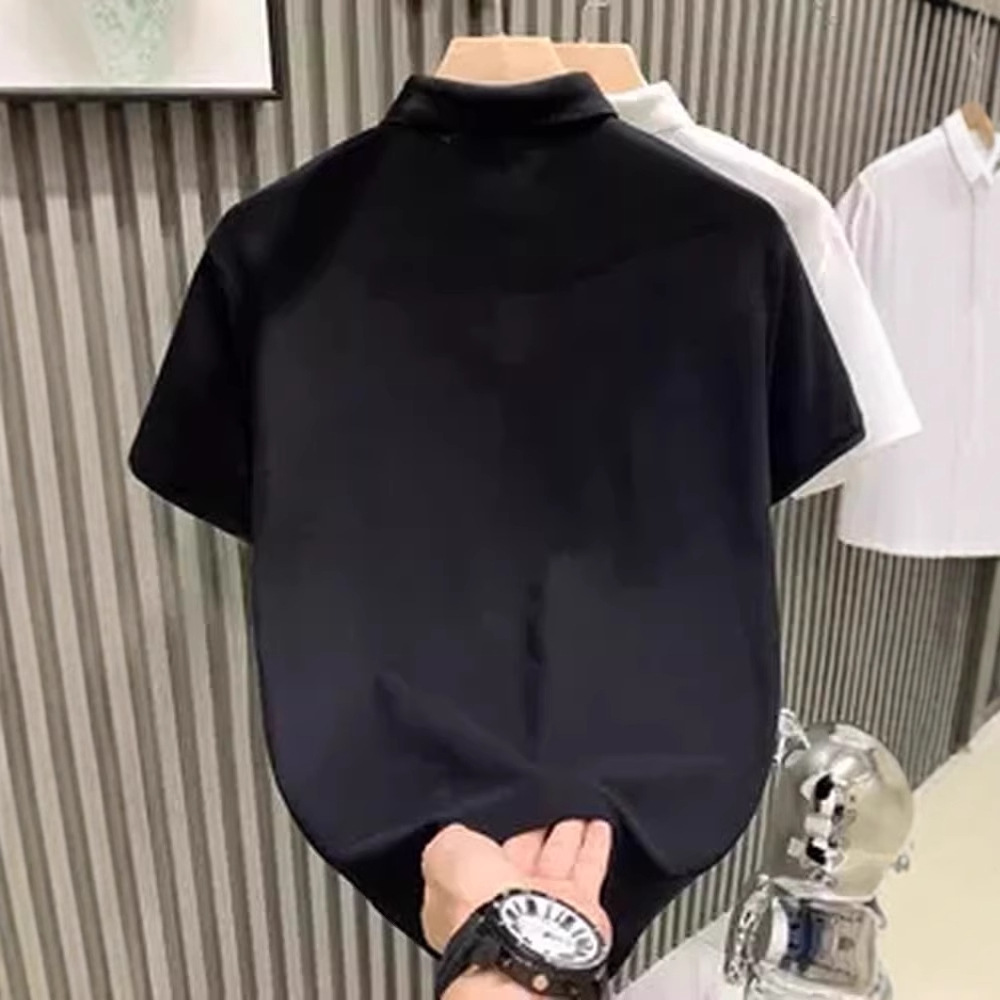 Cool Polo Shirt Men's Short-Sleeved Summer New Men's American Fashion Brand Boys' T-Shirt Business Lapel Men's Shirt