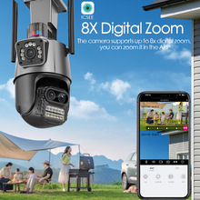 超级看看ICSEE三目变焦枪球联动无线wifi摄像机室外网络监控器