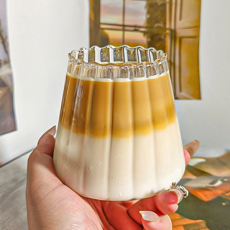 Alta franja de vidrio de borosilicano Fuji Taza red bar de whisky taza de cerveza bebida fría taza de jugo de una sola capa