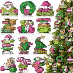 新しいクリスマス木製装飾品石灰緑クリスマスツリー装飾休日クリスマス装飾クリスマスツリー家庭装飾