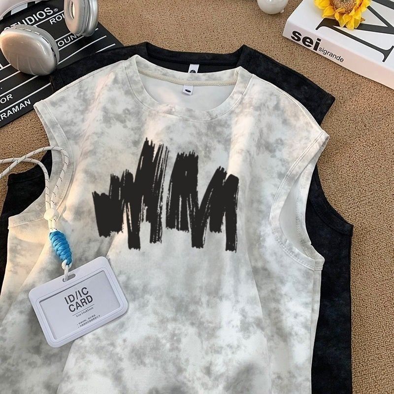 2026 Tie-Dye Vest Summer Men's Wide-Shoulder T-Shirt Plus Size Men's Sports Sleeveless Vest Men's Sleeveless Tank Top 2026 Tie-Dye Vest Summer Men's Wide-Shoulder T-Shirt Plus Size Men's Sports Sleeveless Vest Men's Sleeveless Tank Top