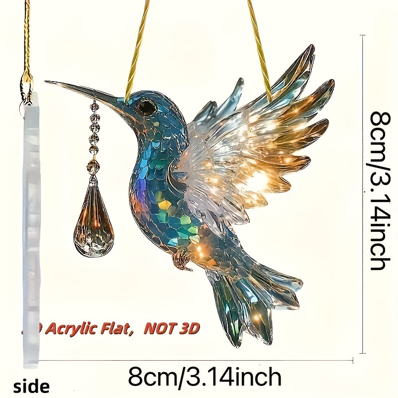Acrílico transfronterizo plano colibrí colgante para automóviles colgante decoración del hogar colgante espejo retrovisor