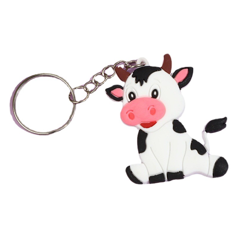 Cross-Border European and American Party Cartoon Animal Keychain Pendant Pvc Soft Glue Keychain Spot Baby Elephant Pendant Soft Glue