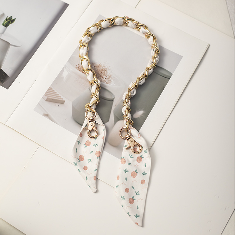 【브로큰 플라워 시리즈●화이트모델 1] 싱글 숄더 장식 체인 54cm