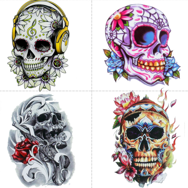Cross-border Halloween Skull Tattoo Sticker American Personality Creative Simulation Horror Blood Scars Sticker Props Cross-border Halloween Skull Tattoo Sticker American Personality Creative Simulation Horror Blood Scars Sticker Props